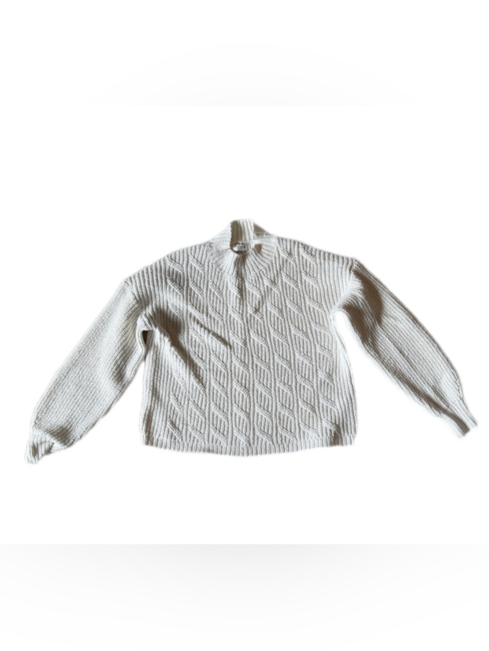 J Crew Women's Cream Cable Knit Sweater Medium - Picture 4 of 12